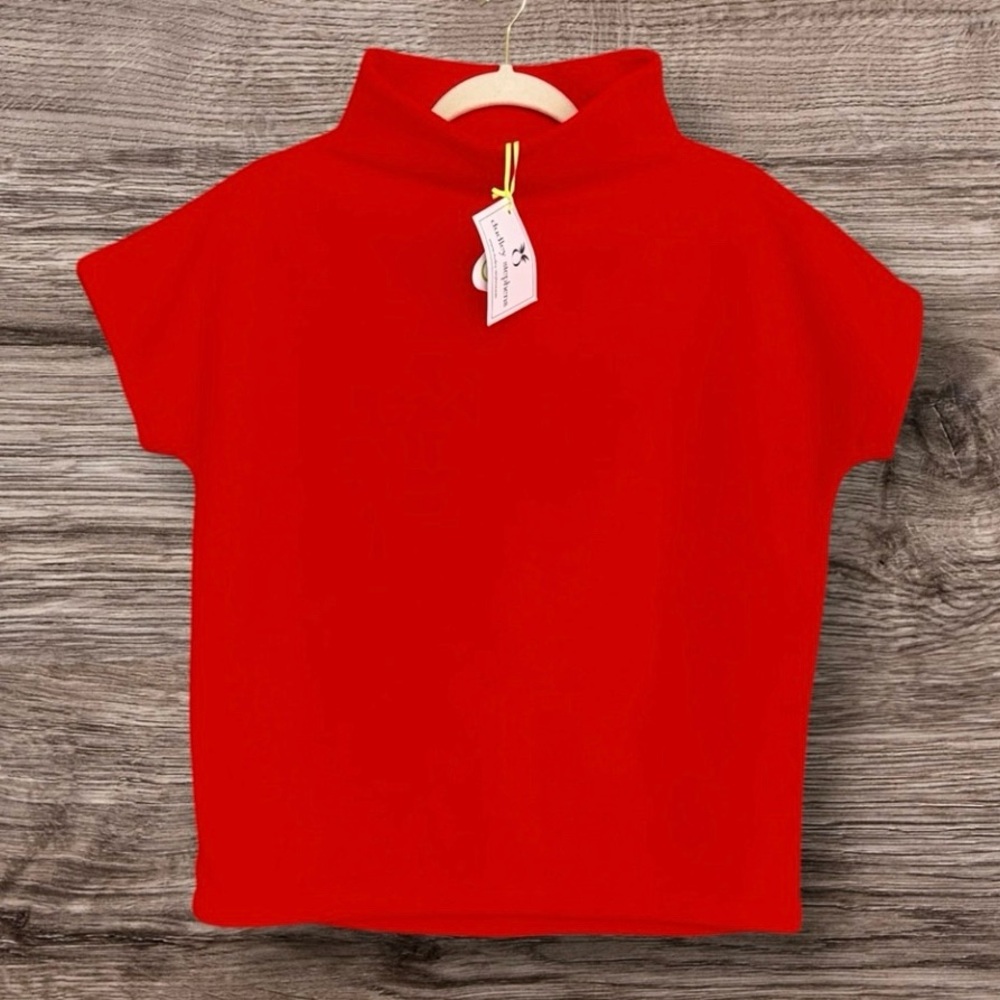 Dudley Stephens Bowery Mock Neck Top Paprika Vello Fleece XS NWT